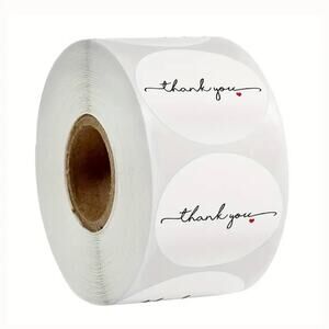 New 500 Piece Roll Self-Adhesive Thank You Stickers